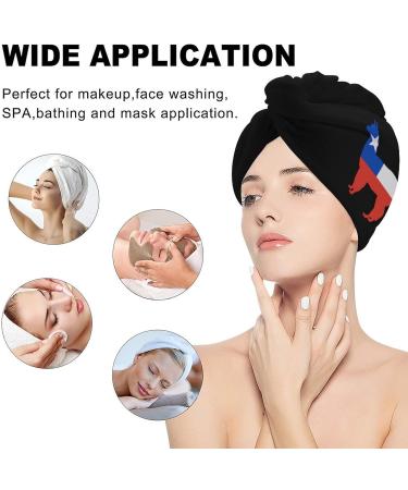 Chile Flag Llama Microfiber Hair Towel Wrap | Super Absorbent Turban for Women - 10x26 Inch - Buy Online on GoSupps.com