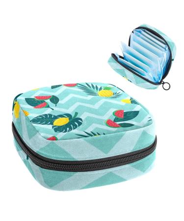 Women's bonds storage bags Stillpad Watermelon pineapple lemon blue zigzag portable period kit pocket feminine product bag for women girls color3