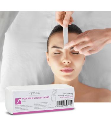 Kyvora Hair Removal Board Strips - 100 Pieces 3.5x10 cm for Face & Small Areas Hot Wax & Sugar Honeycomb Pattern - Buy Online on GoSupps.com
