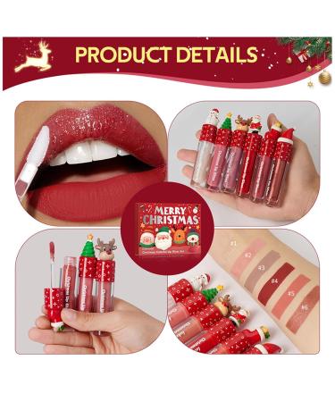 ACSUSS Holiday Lip Oil 6-Piece Set Moisturizing Liquid Lip Color with Shimmer & Matte Makeup Gift Red One Size One Size Red - Buy Online on GoSupps.com