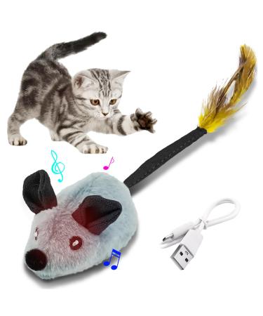 Onenine cat toys electrical play mouse cat toys mouse electric cat toys with spring tail cat toys toys cat with USB cable for cat run and against boredom - Buy Online on GoSupps.com