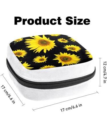GIAPB Sanitary Napkin Storage Bag | Period Tampon Makeup Pad Pouch | Yellow Flower on Black | Color4184 - Buy Online on GoSupps.com
