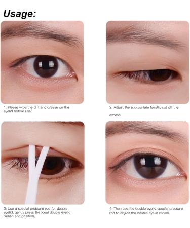 240 Pairs Double Eyelid Tape Stickers Eyelid Lift Strip Eyelid Sticker with Fork Rod Invisible Single Side Double Eyelid Stickers - Buy Online on GoSupps.com