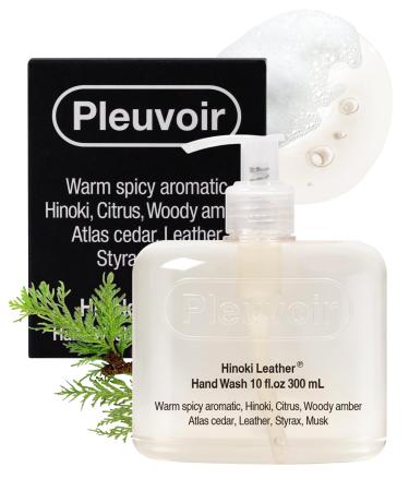 Pleuvoir Hand Wash Hinoki Leather - Hydrating Liquid Hand Soap - Mysterious Cypress Forest Leather Scent - Moisturizing with Hyaluronic Acid Ceramides - Vegan K-Beauty 10 fl.oz Cypress Forest and Leather