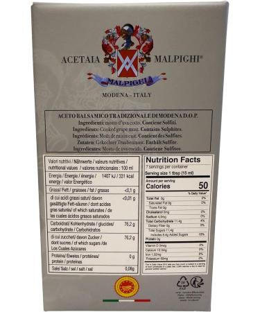 Traditional Balsamic Vinegar Dop Malpighi - Aged 12 years - Modena - Italy + Recipe book - Buy Online on GoSupps.com