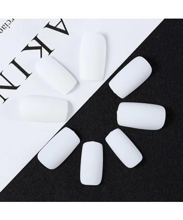 Handcess 24 Pieces Short White Ballerina Press on Nails - Matte False Nails for Women & Girls | Easy Stick-On Artificial Nails - Buy Online on GoSupps.com