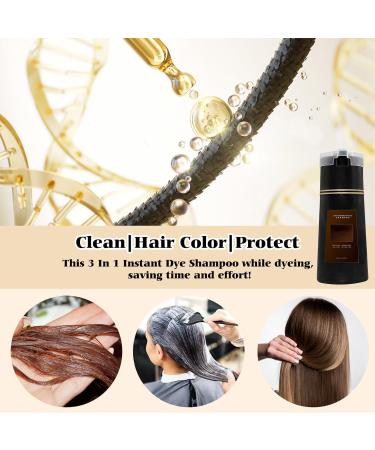 Hair Dye Shampoo Long Lasting Hair Instant Dye Shampoo Instant Hair Dye Shampoo Natural Hair Color Shampoo for Gray Hair Black Hair Dye Shampoo 2 in 1(Black) - Buy Online on GoSupps.com