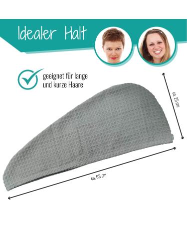 Buy Lead Care Hair Turban Set of 3 - Quick-Drying Microfiber Hair Drying Towels in Anthracite | Best Hair Care Solutions - Buy Online on GoSupps.com