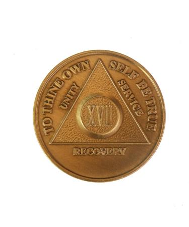 17 Year Bronze AA (Alcoholics Anonymous) - Sober / Sobriety / Birthday / Anniversary / Recovery / Medallion / Coin / Chip