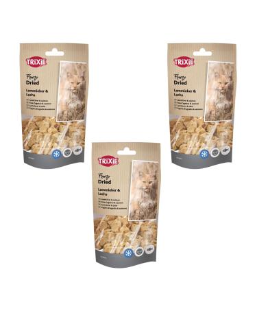 Trixie Freeze Dried Lamb Liver & Salmon | Pack of 3 | 3 x 25g | Complementary Food for Cats | Freeze-Dried Snack | Suitable