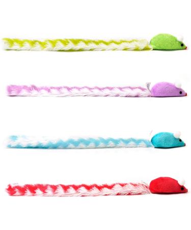 Chiwava 4 Pack Soft Plush Cat Mice Toys - 15 Inch Rattling Interactive Rustling Activity for Cats - Buy Online on GoSupps.com