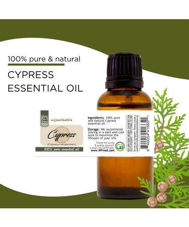 Cypress 2 fl oz (59 ml) Glass Bottle w/Glass Dropper 100% Pure Essential Oil GreenHealth - Buy Online on GoSupps.com