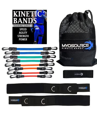 Leg Speed & Agility Resistance Bands - Athletic Performance/Fitness Training for All Ages - 4 Resistance Levels Stretch Strap Digital Training Series Red Orange Green Blue - Ages 13 & Over