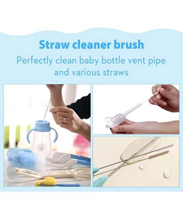 Bailinks Silicone bottle brush Straw Cleaner Brush Cleaning Brush KIt Silicane Cleaner Combo with Long Handle for Cleaning Baby Bottle Straw 2 pieces (blue) - Buy Online on GoSupps.com