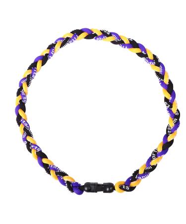MapofBeauty 22 Inch 3 Rope Special Sport Nylon Braided Rope Three Color Necklace Purple/Yellow/Black