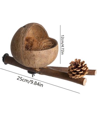 Visiblurry Bird Cage Nest - Coconut Shell Bird Nest House Hut Cage Nest House Hut Cage Parakeet Nesting Box with Shredded Coconut Budgerigar Love Birds Finches House - Buy Online on GoSupps.com
