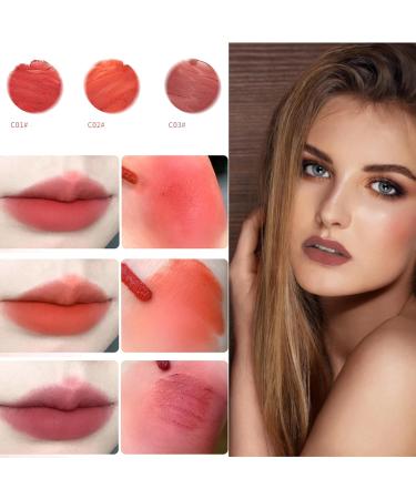 3 Colors Matte Lip Tint Stain Set - Long Lasting Natural Matte Liquid Lipstick for Women | High Impact Color & Instant Shine - Buy Online on GoSupps.com