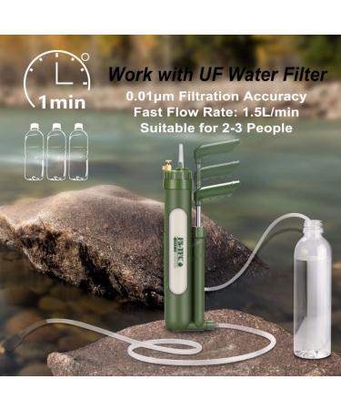 Portable Water Filter Survival Gear | High Precision Large Flow 2-in-1 Purification for Hiking, Camping, Travel & Emergency Preparedness - Buy Online on GoSupps.com