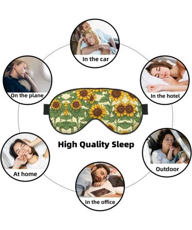 Unisex Sunflower Print Sleeping Eye Mask | Soft & Adjustable Face Mask for Light Blocking - Buy Online on GoSupps.com