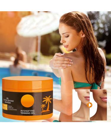 Intensive Tanning Gel Natural Tanning Accelerator Cream Gel Hydrating Natural Ingredients for Long Lasting Dark Tan(150g/5.29oz) (1 Pack) - Buy Online on GoSupps.com