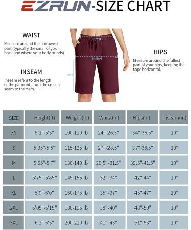 EZRUN Womens Bermuda Shorts - Burgundy Large | Summer Sweat Shorts with Deep Pockets | Cotton Gym Workout Shorts - Buy Online on GoSupps.com