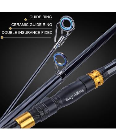 Soougayilang 2.4m Telescopic Fishing Rod & Spinning Roller Combo Carbon Fiber for Salt & Fresh Water Durable & Portable with Carrying Bag - Buy Online on GoSupps.com