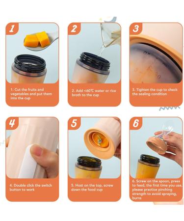 Portable Baby Food Processor Baby Food Maker Puree Blender Feeder Speedy Chopping for Puree Diced Fruit Vegetables Meat Sauce Garlic Smoothie Juicer for Baby Travel Fitness Drink Shakes - Buy Online on GoSupps.com