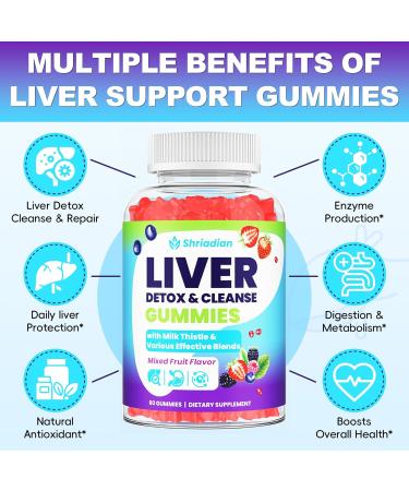 Liver Detox Cleanse & Repair Gummies - 2000mg Milk Thistle Liver Gummies, 23-in-1 Herbal with Dandelion Root, Glutathione & Turmeric- for Liver Health, Digestion & Antioxidant - Sugar Free, 60 Counts - Buy Online on GoSupps.com