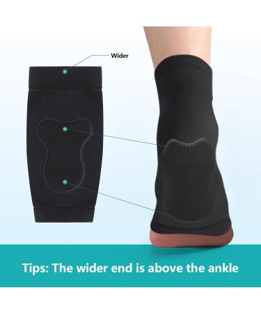 Buy Achilles Tendon Heel Protector - Compression Padded Sleeve Socks | Promifun Premium Gel Socks for Haglunds Bump Bursitis Tendonitis - Black X-Large - Buy Online on GoSupps.com