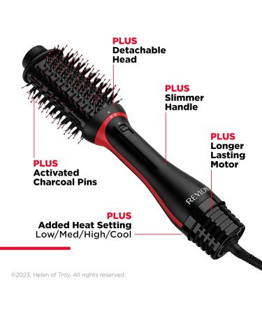 Revlon One-Step Volumizer Plus RVDR5298UK - Ceramic Titanium Barrel Styling Bristles with Charcoal Pins - Ionic Technology for Voluminous Hair - Buy Online on GoSupps.com