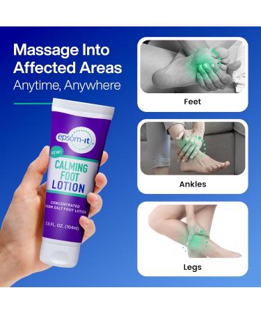 Epsom-It Calming Foot Lotion - Soothing Magnesium Cream for Sore Feet Ankles & Cracked Heels | 3.5oz Topical Epsom Salt Relief - Buy Online on GoSupps.com