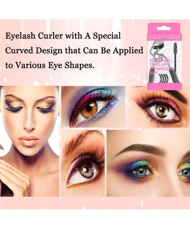 Eyelash Curler with Comb 3 in 1 Black Lash Curler Kit with 4 Extra Silicone Eyelash Curler Refills for Women Girls Eye Lashes Curlers Strong Contoured No Pinching or Pulling Fit All Eye Shapes - Buy Online on GoSupps.com
