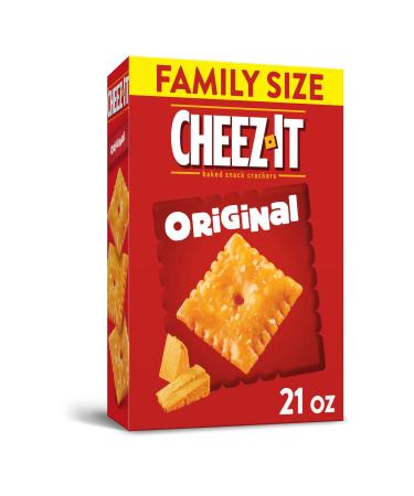 Cheez-It Cheese Crackers, Baked Snack Crackers, Office and Kids Snacks, Original, 21oz Box (1 Box)