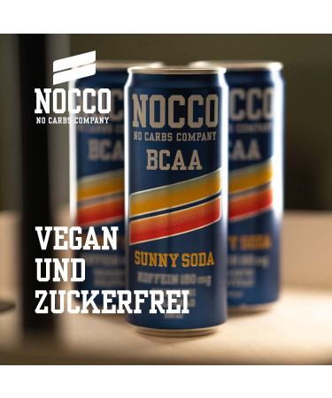 Nocco BCAA Energy Drink 24 Pack - Sugar-Free Vegan Caffeine & Amino Acids - 24 x 330ml | Sunny Soda - International Shipping Available - Buy Online on GoSupps.com