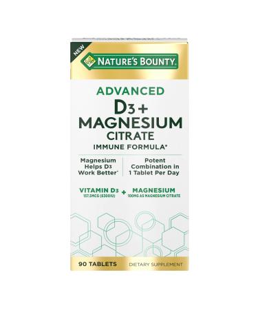 Nature s Bounty Advanced Vitamin D3 with Magnesium Citrate Immune Formula  Supports Immune and Bone Health  90 Tablets - Buy Online on GoSupps.com
