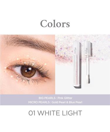 FLYNN Lightcatcher Liquid Glitter Eyeshadow - Long Lasting, Quick Drying, Lightweight Water Texture - K Beauty High-Impact Eye Look in 01 White Light - 0.12oz - Buy Online on GoSupps.com