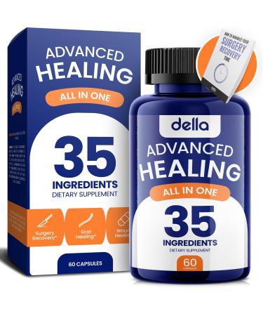 Della Advanced Healing Pre & Post Surgery Recovery Supplement - 35X Effective Ingredients - Supports After-Surgery Recovery Wound Care Scar Treatment - Includes Vitamins Minerals Probiotics & More