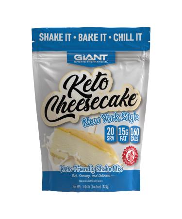 Giant Sports Keto Cheesecake Shake Mix - Delicious Low Carb  Ketogenic Diet Gluten Free Powder Mix - Meal Replacement - Works Great with Almond Milk - New York Style (20 Serving Bag) 1.04 Pound (Pack of 1)