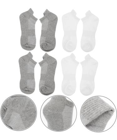 FRCOLOR 4 Pairs Combed Cotton Socks Sports Breathable Stockings Running Socks Low-cut Liners Socks Breathable Sports Stockings Running Cotton Socks All Season Cotton Socks Summer Socks White Grey 21x5x0.3cm - Buy Online on GoSupps.com
