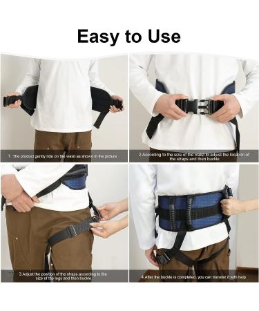 YHK Leg Loop Gait Belt with 6 Handles - Adjustable Safety Assist Device for Seniors & Limited Mobility - 500 lbs Support - Quick Release Buckle - Buy Online on GoSupps.com