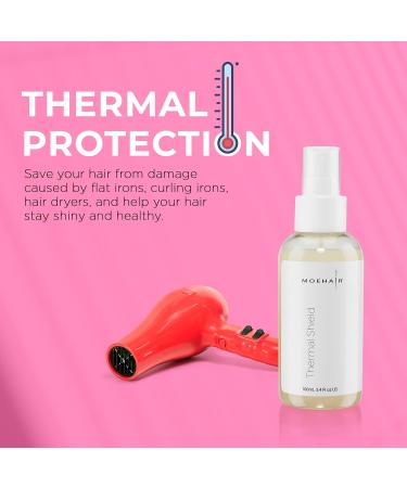 MOEHAIR Heat Protectant Spray 3.4 Fl Oz - Thermal Protection for Flat Iron & Hair Dryer - Travel Size - Pack of 1 - Buy Online on GoSupps.com