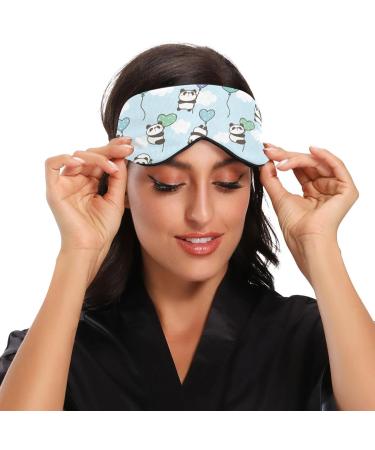 Haskirky Light Blocking Eye Mask Breathable and Adjustable Adult Men and Women Travel on Business Trips Yoga Meditation Light Smooth Comfortable Eye Mask Office Deep Sleep Goodies Blue Cartoon Pand - Buy Online on GoSupps.com