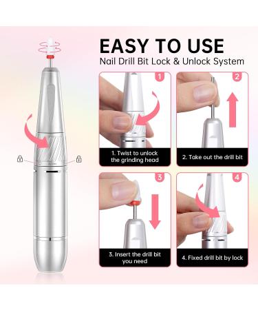Buy Rechargeable 35000RPM Nail Drill - Professional Electric Nail File for Acrylic/Gel Nails | Portable Nail Tools for Manicure & Pedicure - Pink M-pink - Buy Online on GoSupps.com