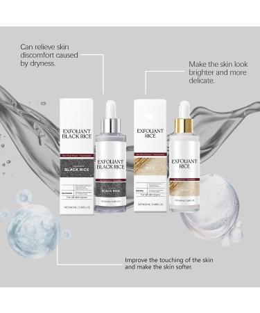  homomdy White Rice Serum + Black Rice Serum Face and Body Care Delicate & Gentle Exfoliating Scrub Soothing & Brightening Refined Skin Blackhead Removal for All Skin Types - Buy Online on GoSupps.com