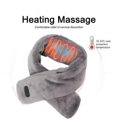 USB Heated Neck Pillows for Pain Relief | Vibration & Massage Thermal Neck Bandage | Warm Gray Heating Scarf - Buy Online on GoSupps.com