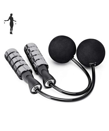 APLUGTEK Jump Rope, Training Ropeless Skipping Rope for Fitness, Adjustable Weighted Cordless Jump Rope for Men Women Kids B-Grey