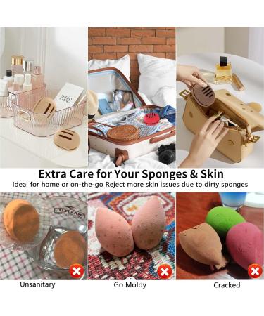 Fauxomor Make-Up Sponge Holder (2-Pack) | Breathable Silicone Beauty Blender Travel Bag | Sustainable Portable Cosmetics Tool | Fits All Sizes | Black + Pink - Buy Online on GoSupps.com
