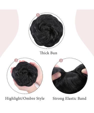 Buy Dark Black Hair Extensions for Voluminous Updos | Real Hair Ponytail & Dutt Hair Ties - 45g - Buy Online on GoSupps.com