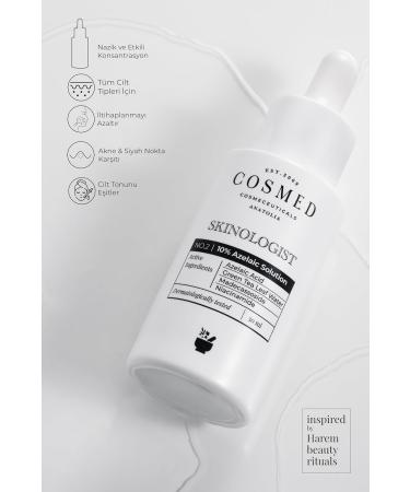 Cosmed Azelaic Solution Facial serum with 10 azelaic acid for the face against acne pimples pigment spots and redness azelaic serum with niacinamide madecassoside and green tea - Buy Online on GoSupps.com
