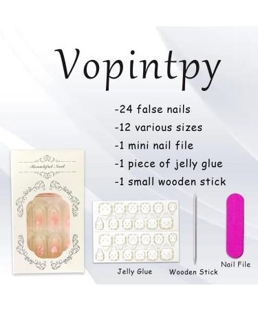 Pink Love Heart Bow Press On Nails | Long Almond Glitter Rhinestones | Reusable Acrylic Stick On Nails for Women - DIY Charm Manicure - Buy Online on GoSupps.com